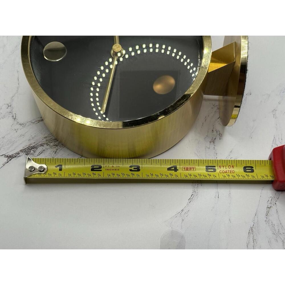 Vintage Howard Miller Nathan George Horwitt Brass Museum Desk Clock Movado MCM - Picture 12 of 16